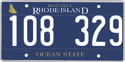 RI license plate 108329