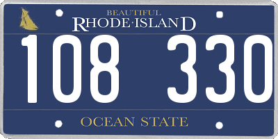 RI license plate 108330