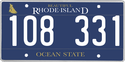 RI license plate 108331