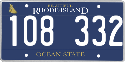 RI license plate 108332