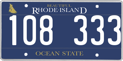 RI license plate 108333