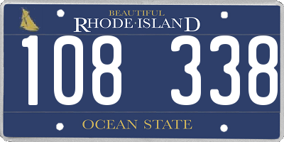 RI license plate 108338