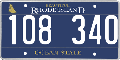 RI license plate 108340