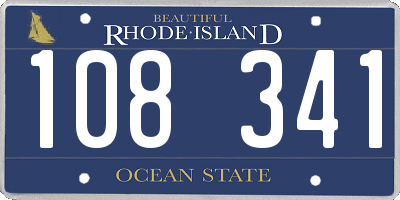 RI license plate 108341