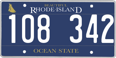 RI license plate 108342