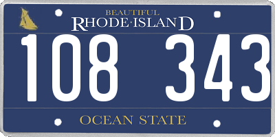 RI license plate 108343