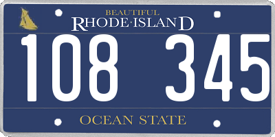 RI license plate 108345