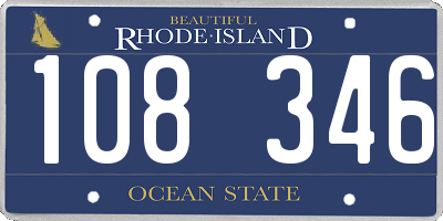 RI license plate 108346