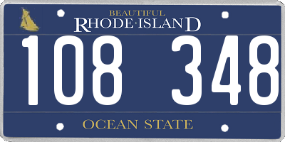 RI license plate 108348