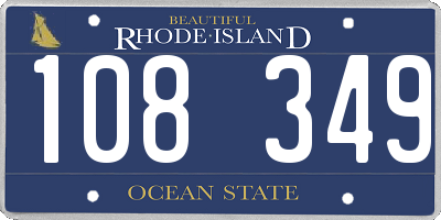 RI license plate 108349