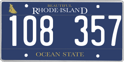 RI license plate 108357