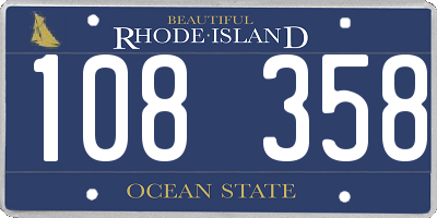 RI license plate 108358