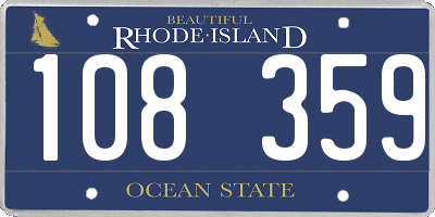 RI license plate 108359