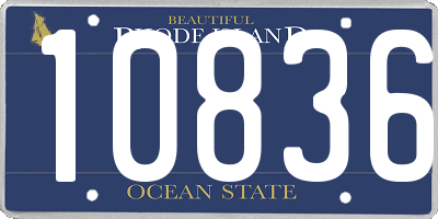 RI license plate 10836