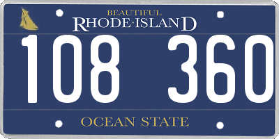 RI license plate 108360