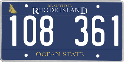 RI license plate 108361