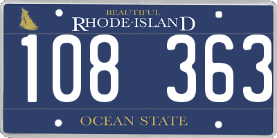 RI license plate 108363