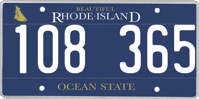 RI license plate 108365