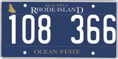 RI license plate 108366