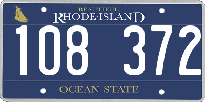 RI license plate 108372