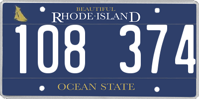 RI license plate 108374
