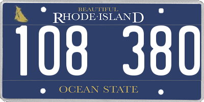 RI license plate 108380