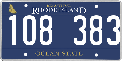 RI license plate 108383