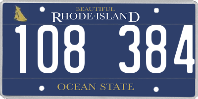 RI license plate 108384