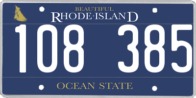RI license plate 108385