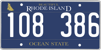 RI license plate 108386