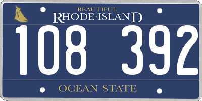 RI license plate 108392