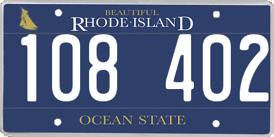 RI license plate 108402