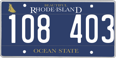 RI license plate 108403