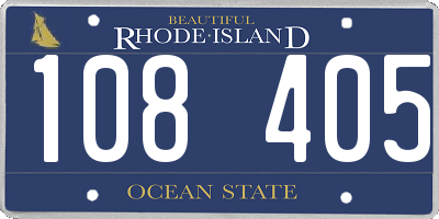RI license plate 108405