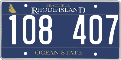 RI license plate 108407
