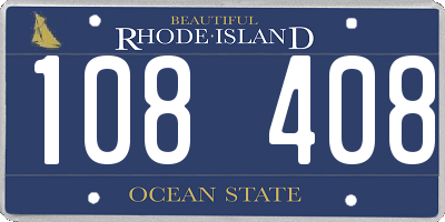 RI license plate 108408