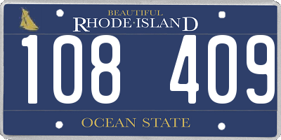 RI license plate 108409