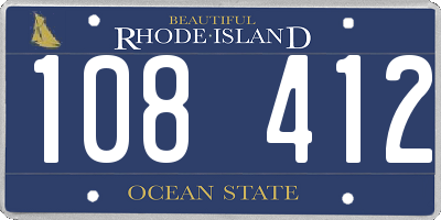 RI license plate 108412