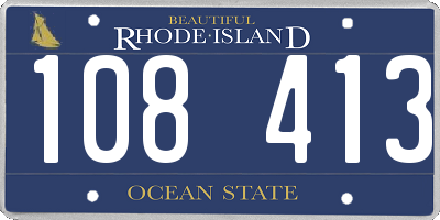 RI license plate 108413