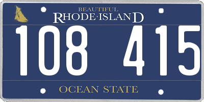 RI license plate 108415