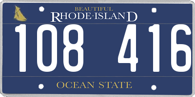 RI license plate 108416