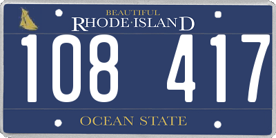 RI license plate 108417