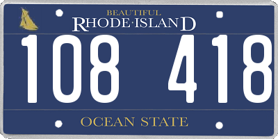 RI license plate 108418