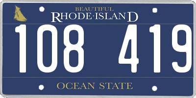 RI license plate 108419