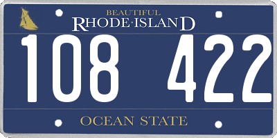 RI license plate 108422