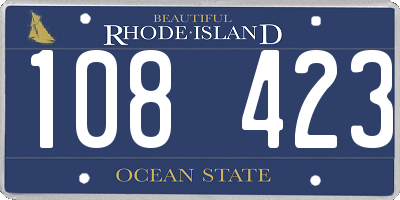 RI license plate 108423