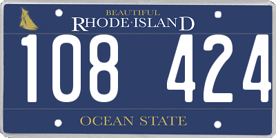 RI license plate 108424