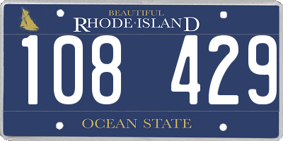 RI license plate 108429