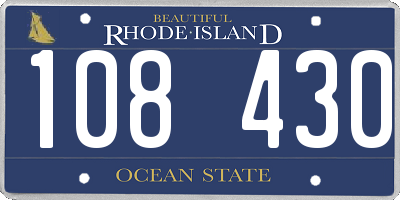 RI license plate 108430