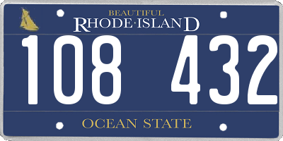 RI license plate 108432
